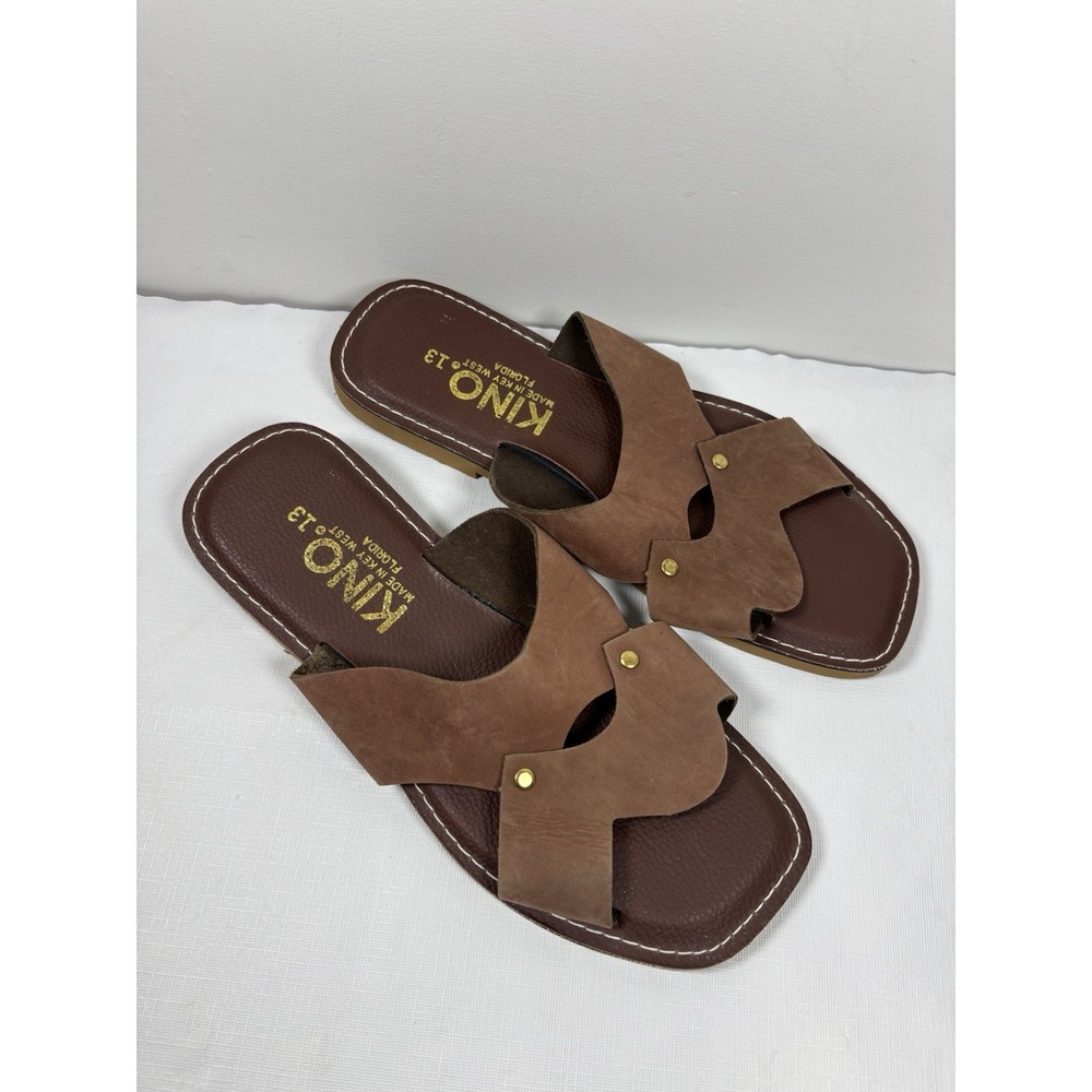 KINO Womens Leather Suede Slip On Sandals Sz 13 Handmade Key West Florida Casual